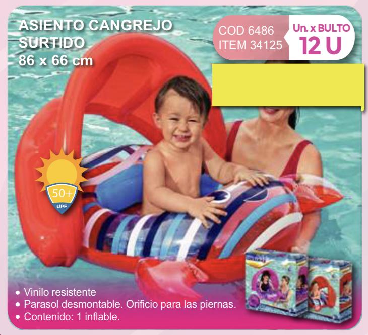 asiento cangrejo surtido 86 x 66 cm/Bestway abajo atras/