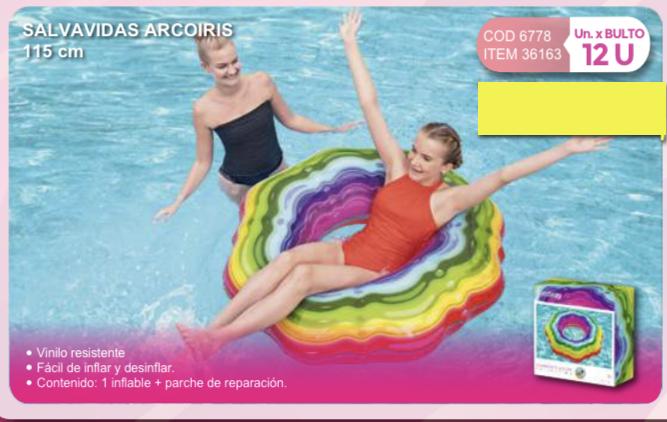 salvavidas arcoiris 115 cm/Bestway abajo atras/