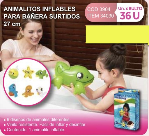 [34030] animalitos inflables para bañera surtidos/Bestway abajo/Daki aba-atras/