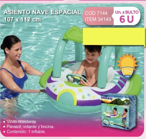 [34149] asiento nave espacial 107 x 112 cm/Bestway abajo/ (7144)