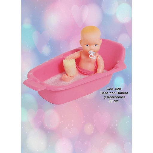 [520] BEBE CON BAñERA Y ACCESORIOS