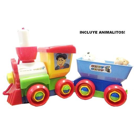 [E390A] chuf chuf con vagon y 3 animalitos(40x18cm) /fila 2