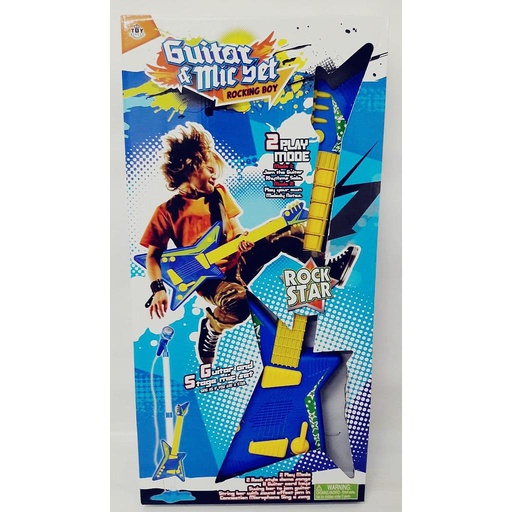 [ba19753] GUITARRA ELÉCTRICA, LUZ, SONIDO, 57cm X 28cm, 3 PILAS AA . 