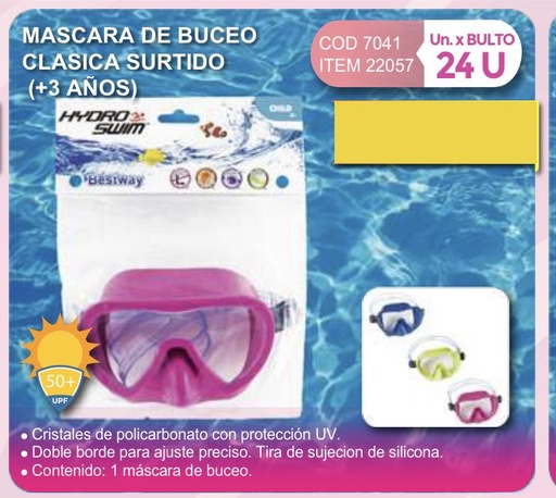 [22057] mascara de buceo clasica surtido + 3 años/Bestway abajo/