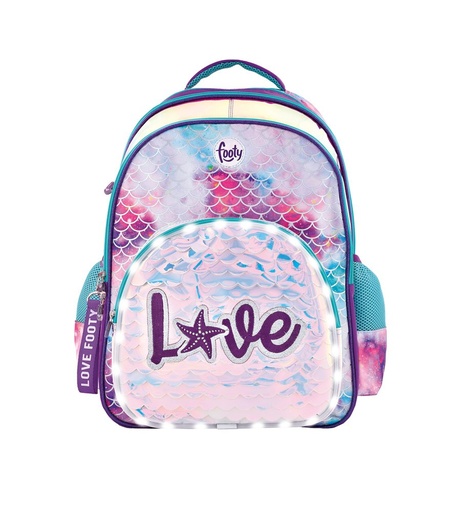 [f1223] Mochila Footy espalda 18" c/luz led en el bolsillo