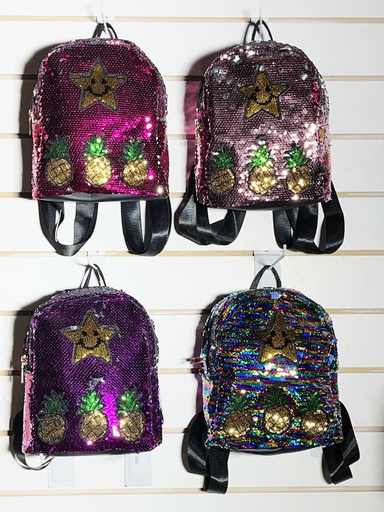 [ba-60018] mochila (un cierre) con lentejuelas(25x25cm)/30 medio