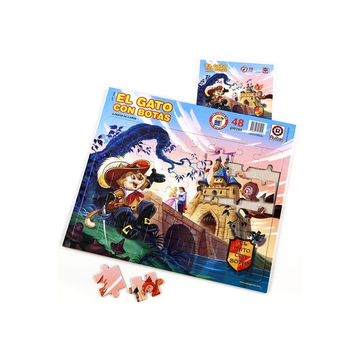 [H509] PUZZLE GATO CON BOTAS X48 PIEZAS