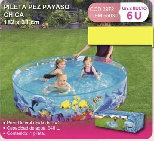 [55030] pileta pez payaso chica 182 x 38 cm